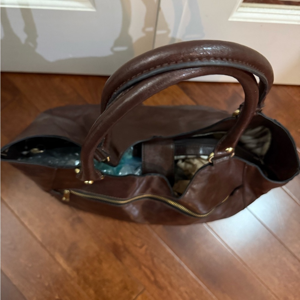 Dark Brown Slouchy Hobo-Style Tote Bag - Picture 4 of 8